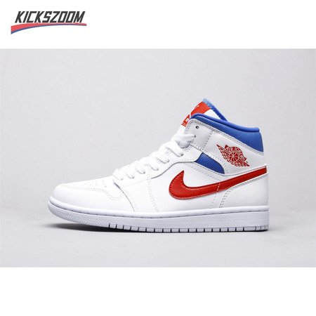 Air Jordan 1 Mid White Red Royal 36-46