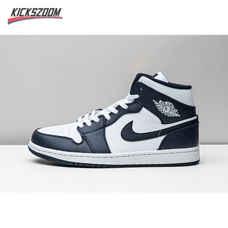 Jordan 1 Mid White Metallic Gold Obsidian 554724-174 Size 36-47.5