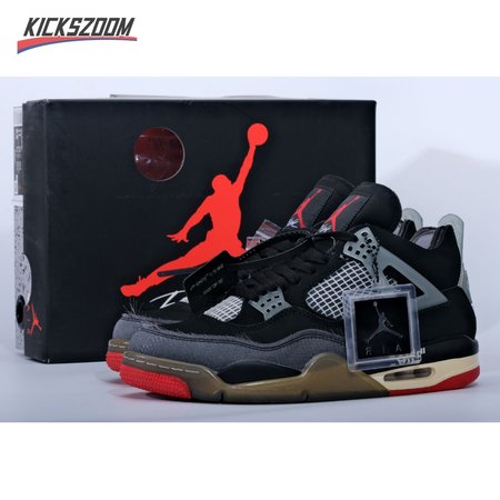 Off-White X Air Jordan 4 Bred CV9388-001 Size 40-47.5